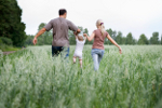 Family in a field.