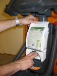 Cleaning product is contained in a 1.5 litre pouch that is inserted into the dilution control unit. Like all Diversey super concentrate platforms, JFit promotes sustainability.