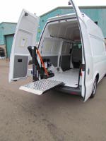 When fitted inside the rear doors of a van the Load Lift 500 performs a similar role to a conventional tail lift.